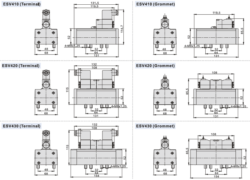 ESV 400 Series dimensions