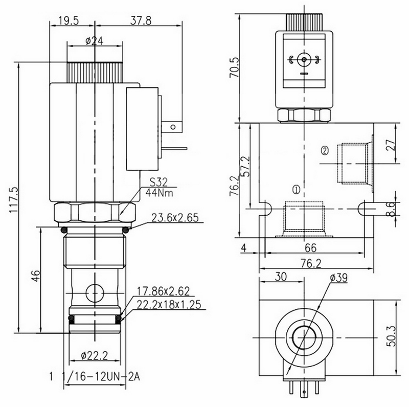 DHF12-220 Dimensions