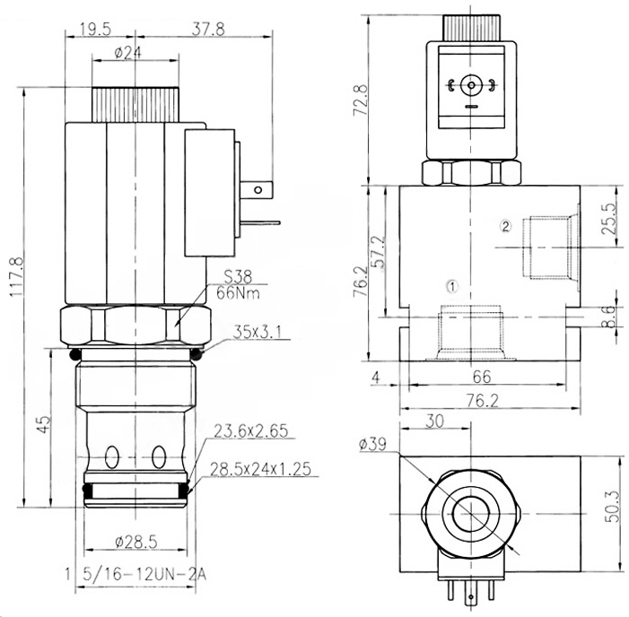 DHF16-220 dimensions