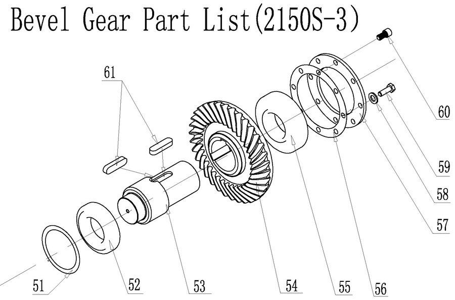 2150 gearbox bevel gear part list